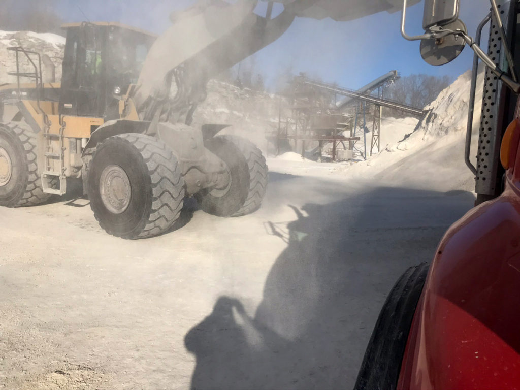 heavy equipment moving gravel